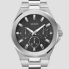 Zilverkleurig en zwart multifunctioneel horloge