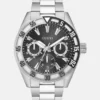 Zilverkleurig en zwart multifunctioneel horloge