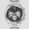 Zilverkleurig en zwart multifunctioneel horloge