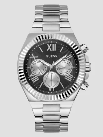 Zilverkleurig en zwart multifunctioneel horloge