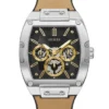 Zilverkleurig en zwart multifunctioneel horloge Zilverkleurig en zwart multifunctioneel horloge