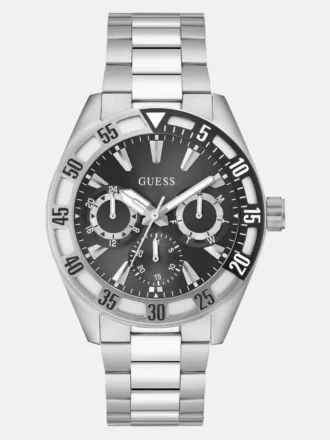 Zilverkleurig en zwart multifunctioneel horloge