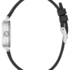 Zilverkleurig en zwart ovaal analoog horloge