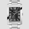Zilverkleurig en zwart vierkant analoog horloge Zilverkleurig en zwart vierkant analoog horloge