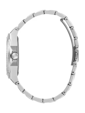 Zilverkleurig multifunctioneel horloge met kristallen