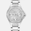 Zilverkleurig multifunctioneel horloge met strass Zilverkleurig multifunctioneel horloge met strass