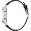 Zilverkleurig multifunctioneel leren horloge Zilverkleurig multifunctioneel leren horloge