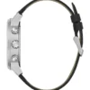 Zilverkleurig multifunctioneel leren horloge Zilverkleurig multifunctioneel leren horloge