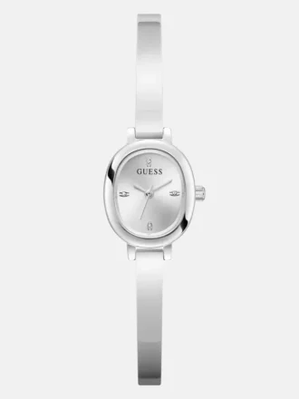 Zilverkleurig ovaal analoog horloge