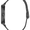 Zwart analoog horloge met mesh-band