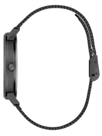 Zwart analoog horloge met mesh-band