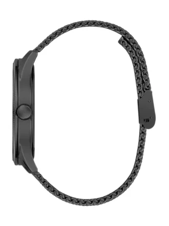 Zwart analoog horloge met mesh-band