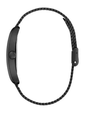 Zwart analoog horloge met mesh-band