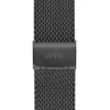 Zwart analoog horloge met mesh-band