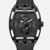 Zwart analoog horloge met uitsparingen Zwart analoog horloge met uitsparingen
