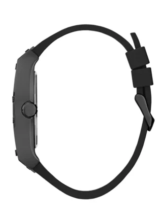 Zwart analoog horloge met uitsparingen