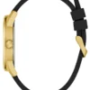 Zwart en goudkleurig analoog siliconenhorloge