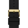 Zwart en goudkleurig analoog siliconenhorloge