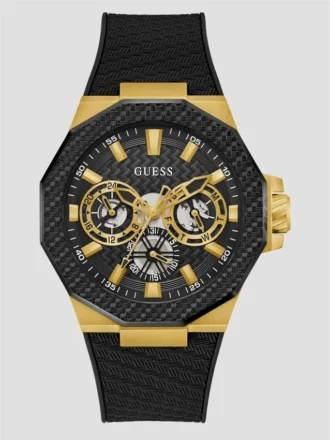 Zwart en goudkleurig multifunctioneel horloge