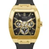 Zwart en goudkleurig vierkant multifunctioneel horloge Zwart en goudkleurig vierkant multifunctioneel horloge