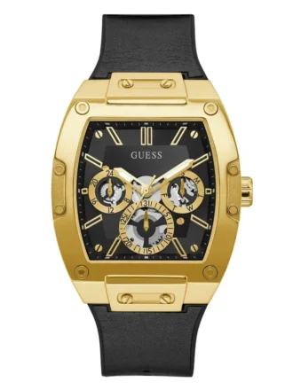 Zwart en goudkleurig vierkant multifunctioneel horloge