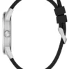 Zwart en zilverkleurig analoog siliconenhorloge