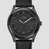Zwart lederen analoog horloge Zwart lederen analoog horloge
