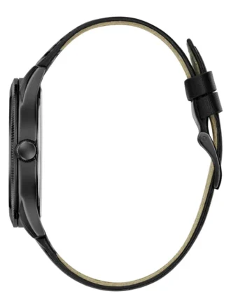 Zwart lederen analoog horloge