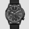 Zwart lederen multifunctioneel horloge Zwart lederen multifunctioneel horloge
