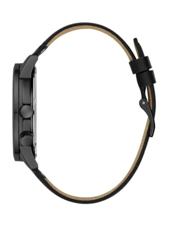 Zwart lederen multifunctioneel horloge