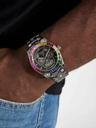 Zwart multifunctioneel horloge