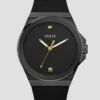 Zwart siliconen analoog horloge