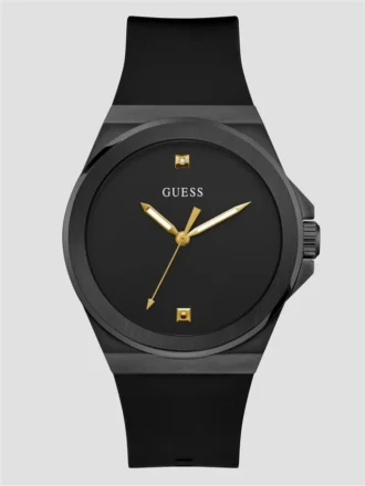 Zwart siliconen analoog horloge