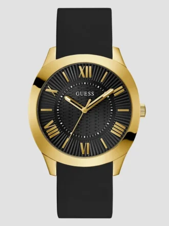 Zwart siliconen analoog horloge
