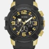 Zwart siliconen chronograafhorloge