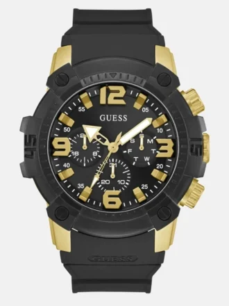 Zwart siliconen chronograafhorloge
